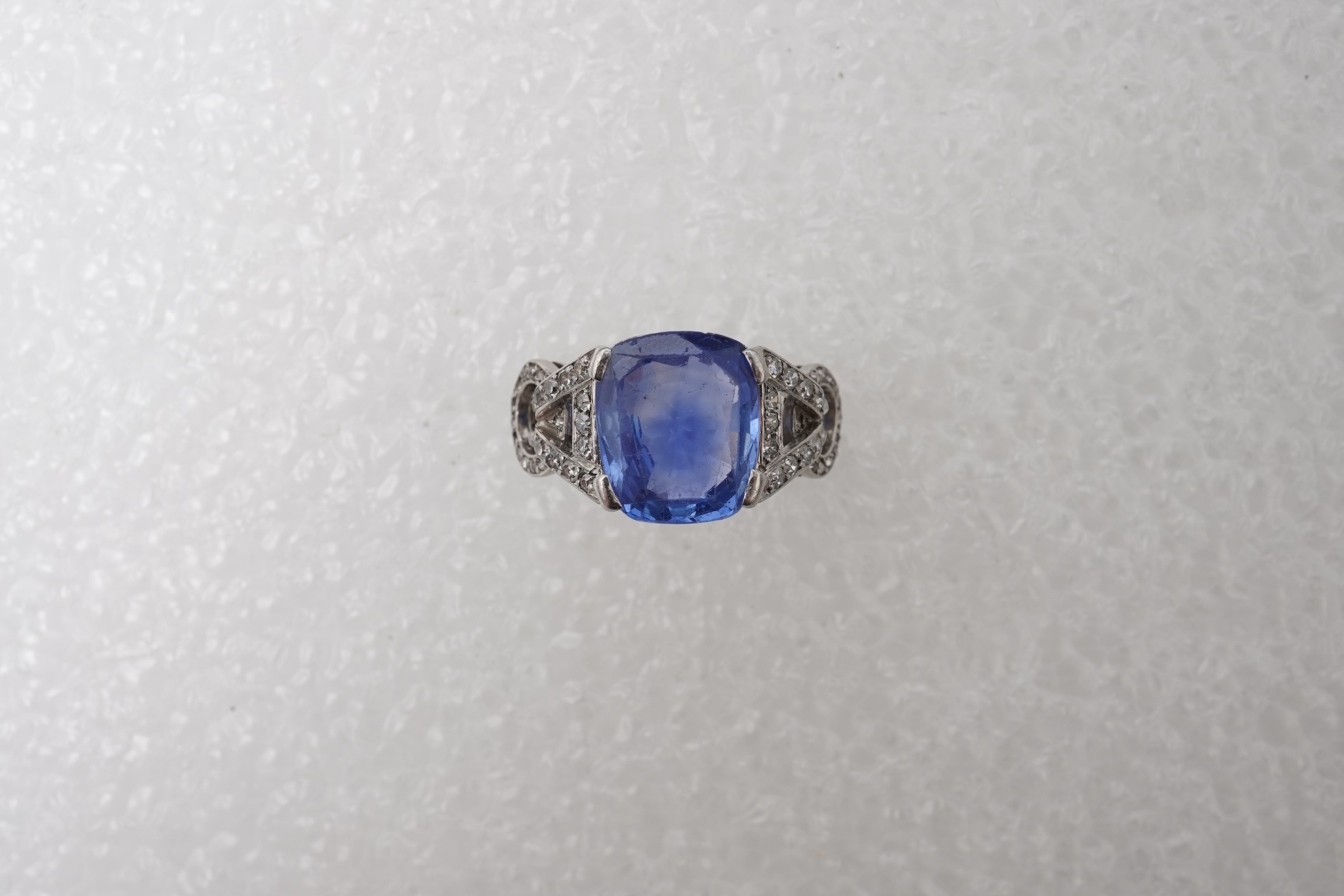 A sapphire and diamond ring, 1930s